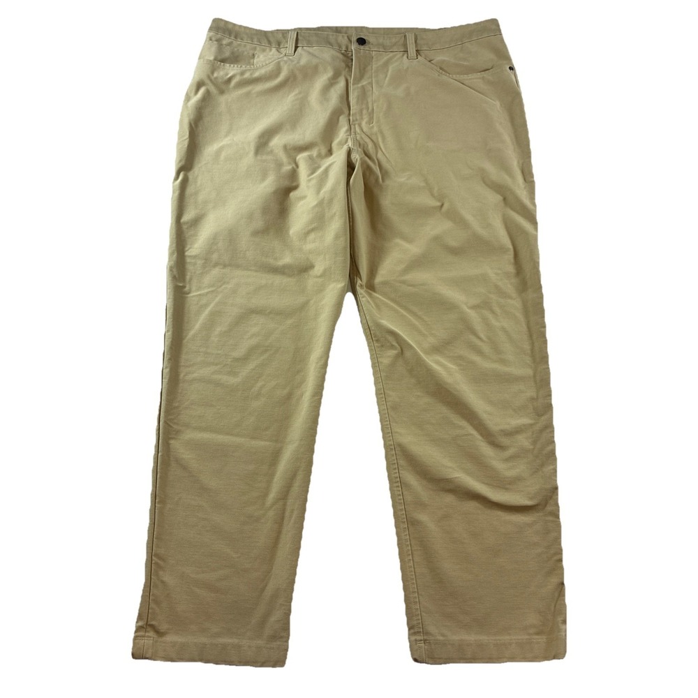 Lululemon ABC Classic Fit Trousers Warpstreme Canvas Material Mens 40x32 Beige
